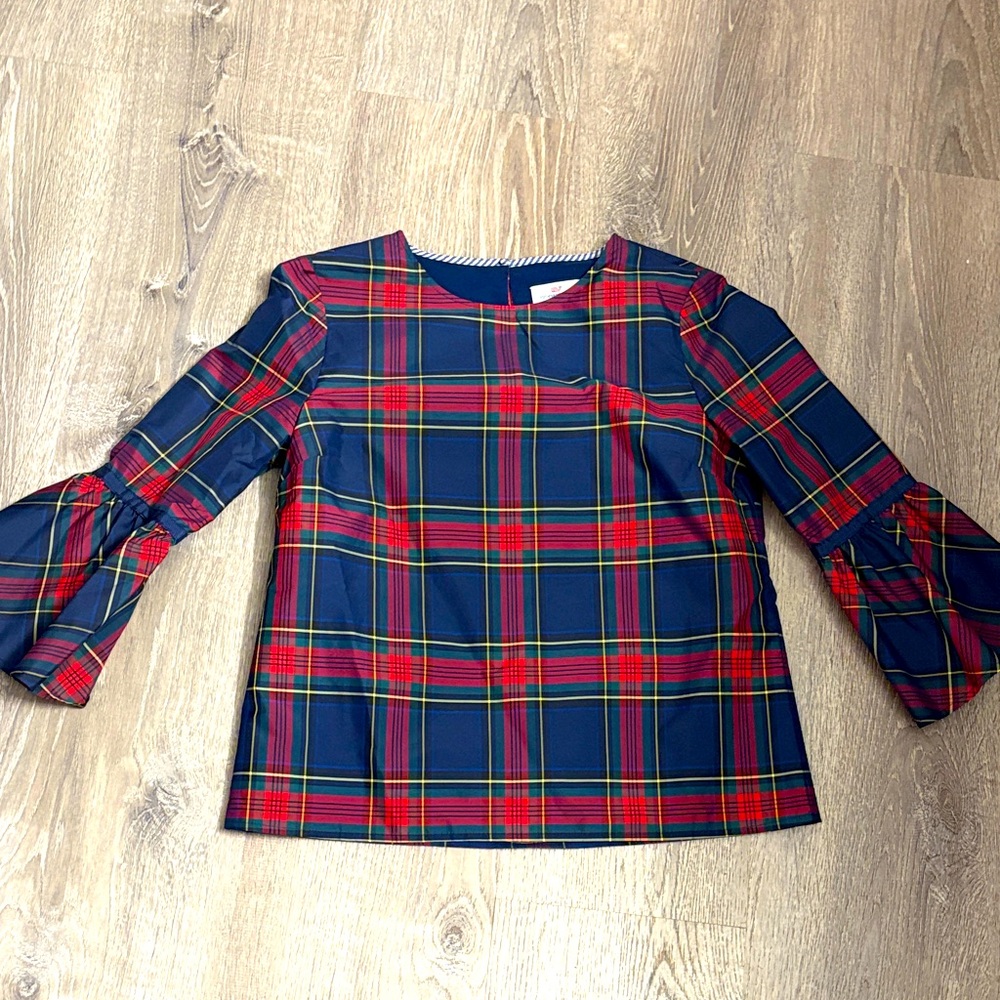 Vineyard Vines plaid bell sleeve blouse‎ 4
